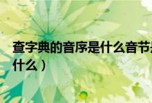 查字典的音序是什么音節(jié)是什么（查字典里的音序和音節(jié)指什么）