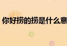 你好撈的撈是什么意思（有點(diǎn)撈是什么意思）