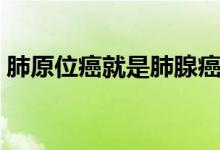 肺原位癌就是肺腺癌（肺原位癌就是肺癌嗎）