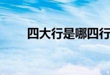 四大行是哪四行（四大行是哪四個(gè)）
