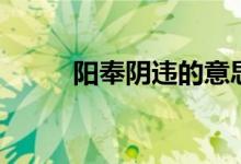 陽(yáng)奉陰違的意思（陽(yáng)奉陰違釋義）