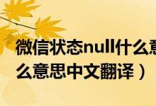 微信狀態(tài)null什么意思中文翻譯（微信null什么意思中文翻譯）