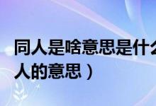 同人是啥意思是什么意思（同人是什么意思同人的意思）