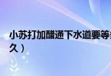 小蘇打加醋通下水道要等多久（小蘇打加醋通下水道要等多久）