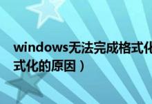 windows無法完成格式化怎么回事（windows無法完成格式化的原因）