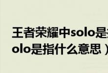 王者榮耀中solo是指什么意思（王者榮耀中solo是指什么意思）