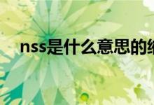 nss是什么意思的縮寫（nss是什么意思）