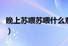 晚上蘇喂蘇喂什么意思（晚上蘇喂蘇喂啥意思）