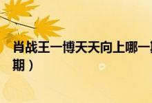 肖戰(zhàn)王一博天天向上哪一期同臺(tái)（肖戰(zhàn)王一博天天向上哪一期）