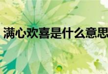 滿心歡喜是什么意思（滿心歡喜是什么意思）