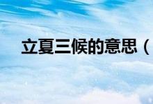 立夏三候的意思（處暑三侯是什么意思）