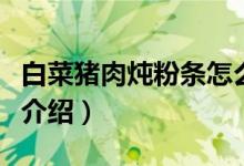 白菜豬肉燉粉條怎么做（白菜豬肉燉粉條做法介紹）