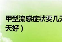 甲型流感癥狀要幾天發(fā)出來（甲型流感癥狀幾天好）