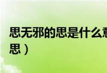 思無(wú)邪的思是什么意思（思無(wú)邪出自哪什么意思）