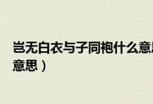 豈無白衣與子同袍什么意思及原文（豈無白衣與子同裳什么意思）