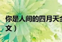 你是人間的四月天全詩（你是人間的四月天原文）