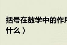 括號(hào)在數(shù)學(xué)中的作用（數(shù)學(xué)里面括號(hào)的作用是什么）