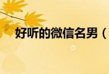 好聽(tīng)的微信名男（好聽(tīng)的微信名男大全）