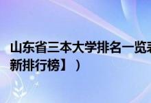 山東省三本大學排名一覽表（2022年山東三本大學排名【最新排行榜】）