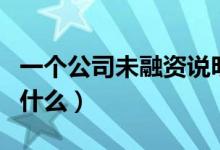 一個(gè)公司未融資說明什么（未融資的公司說明什么）