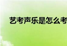藝考聲樂是怎么考的（考試內(nèi)容有哪些）