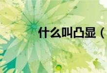 什么叫凸顯（突顯凸顯的區(qū)別）