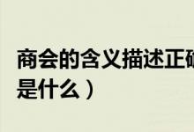 商會(huì)的含義描述正確的是（商會(huì)的意義和概念是什么）