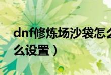dnf修煉場沙袋怎么設置（dnf修煉場沙袋怎么設置）