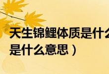天生錦鯉體質(zhì)是什么意思（擁有錦鯉體質(zhì)的人是什么意思）