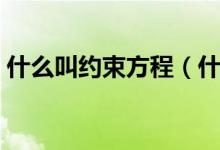 什么叫約束方程（什么是電路中的約束方程）