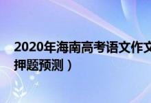 2020年海南高考語文作文解析（2022年海南高考語文作文押題預測）