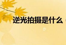 逆光拍攝是什么（逆光拍攝什么意思）