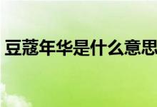 豆蔻年華是什么意思（從這些方面弄懂成語）