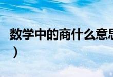 數(shù)學(xué)中的商什么意思（數(shù)學(xué)里的商是什么意思）