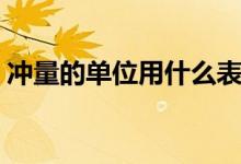 沖量的單位用什么表示（沖量的單位是什么）