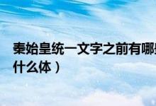 秦始皇統(tǒng)一文字之前有哪些文字（秦始皇統(tǒng)一文字是哪一年什么體）