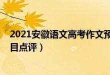 2021安徽語文高考作文預(yù)測（2022年安徽高考語文作文題目點(diǎn)評）