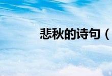 悲秋的詩句（悲秋的詩句集錦）