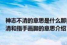 神志不清的意思是什么那指手畫(huà)腳的意思又是什么（神志不清和指手畫(huà)腳的意思介紹）