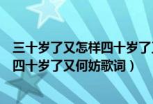 三十歲了又怎樣四十歲了又何妨是什么歌（三十歲了又怎樣四十歲了又何妨歌詞）