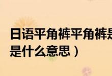 日語平角褲平角褲是什么意思（平角褲平角褲是什么意思）
