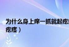 為什么身上癢一抓就起疙瘩怎么治（為什么身上癢一抓就起疙瘩）