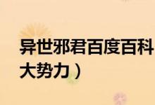 異世邪君百度百科 小說（異世邪君里有哪些大勢力）