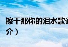 擦干那你的淚水歌詞（擦干那你的淚水歌曲簡介）