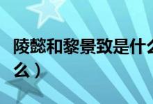 陵懿和黎景致是什么書（黎景致陵懿書名叫什么）