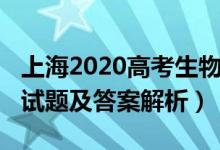 上海2020高考生物卷（2022年上海高考生物試題及答案解析）