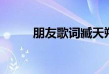 朋友歌詞臧天朔（歌曲朋友歌詞）