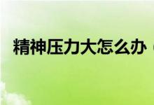 精神壓力大怎么辦（精神壓力大怎樣調(diào)理）