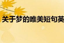 關(guān)于夢的唯美短句英文（關(guān)于夢的唯美語錄）