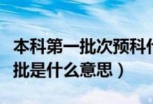 本科第一批次預(yù)科什么意思（本科第一批預(yù)科批是什么意思）